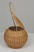 Load image into Gallery viewer, Brown Cane Bell Jar Basket with Lid &amp; Handle 12&quot; x 22&quot; - GS Productions
