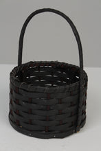 Load image into Gallery viewer, Set of 5 Black Plastic Cane Round Baskets with Handles 9&quot; x 14&quot; - GS Productions
