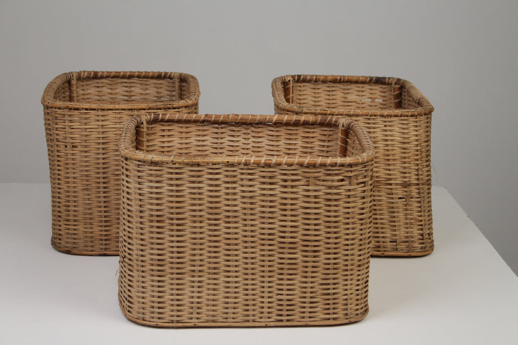 Set of 3 Brown Cane Baskets 13