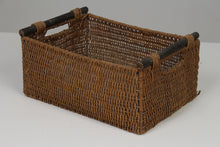 Load image into Gallery viewer, Set of 5 Brown Jute Rope Baskets with Wooden Handles 12&quot; x 17&quot; - GS Productions
