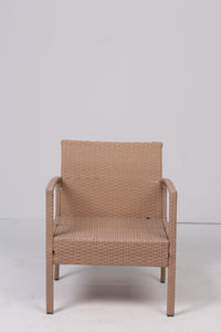 Set of 2 Brown cane lawn chairs & table - GS Productions