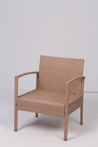 Set of 2 Brown cane lawn chairs & table - GS Productions