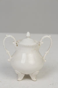 White Victorian China Sugar Pot 7" x 5" - GS Productions