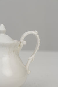 White Victorian China Sugar Pot 7" x 5" - GS Productions