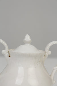 White Victorian China Sugar Pot 7" x 5" - GS Productions