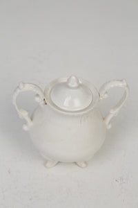 White Victorian China Sugar Pot 7" x 5" - GS Productions