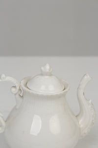 White Victorian China Tea Pot 5" x 2.5" - GS Productions