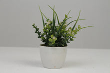 Load image into Gallery viewer, White Planter with Artificial Green Plant 2.5&quot; x 2.5&quot; - GS Productions
