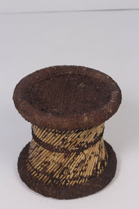 Weathered Brown Cane Stool 1.5'x 1.5'ft - GS Productions