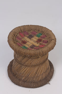 Hand painted cane stool  1.5'x 1.5'ft - GS Productions