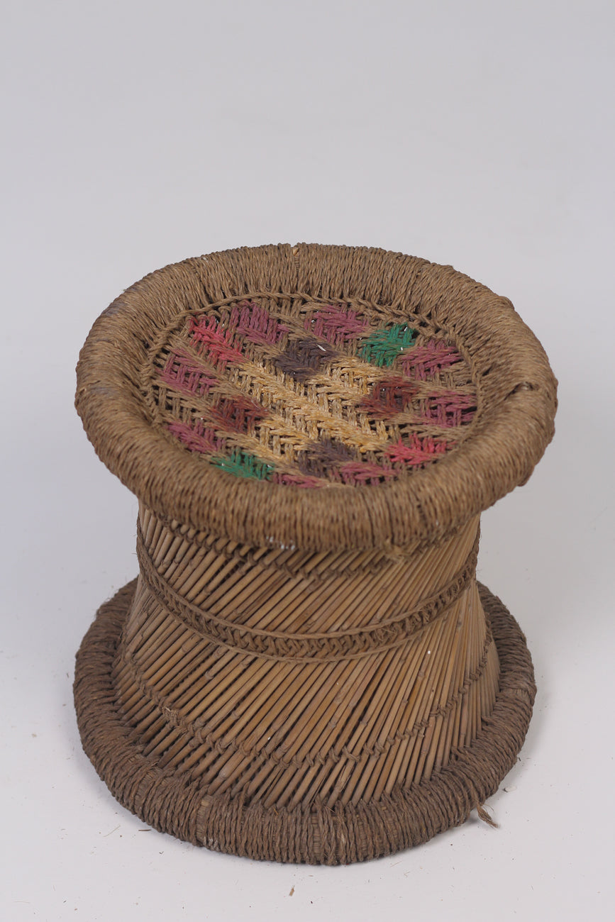 Hand painted cane stool  1.5'x 1.5'ft - GS Productions