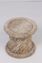Load image into Gallery viewer, Weathered white cane stool  1.5&#39;x 1.5&#39;ft - GS Productions
