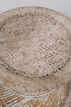 Load image into Gallery viewer, Weathered white cane stool  1.5&#39;x 1.5&#39;ft - GS Productions
