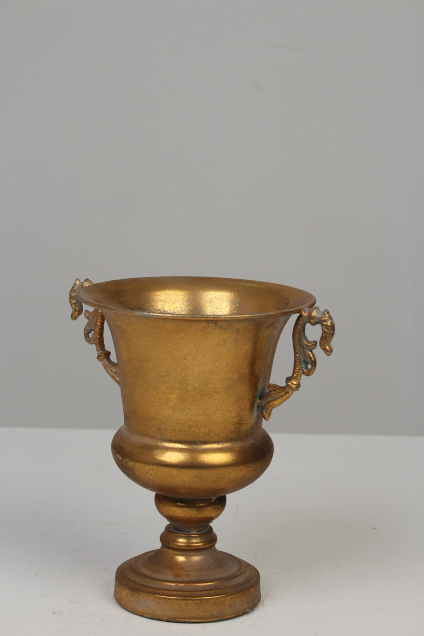 Antique Gold Victorian Urns/Planter/Decoration Piece (Metal) 7.5