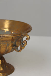 Antique Gold Victorian Urns/Planter/Decoration Piece (Metal) 10" x 8" - GS Productions