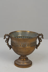 Antique Gold Victorian Urns/Planter/Decoration Piece (Metal) 10" x 10" - GS Productions