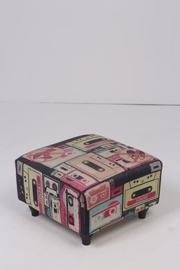 Pink & Black retro pouffe 1'x 1.5'ft - GS Productions