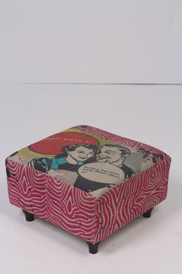 Pink & Black retro pouffe 1'x 1.5'ft - GS Productions