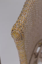 Load image into Gallery viewer, Set of 2 Off-white &amp; beige weathered cane chairs 2&#39; x 2.5&#39; - GS Productions
