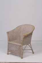 Load image into Gallery viewer, Set of 2 Off-white &amp; beige weathered cane chairs 2&#39; x 2.5&#39; - GS Productions
