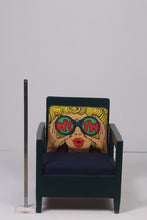 Load image into Gallery viewer, Deep teal green &amp; Yellow retro sofa chair 2&#39;x 2.5&#39;ft - GS Productions
