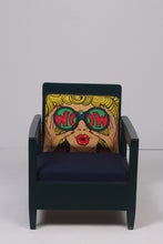 Load image into Gallery viewer, Deep teal green &amp; Yellow retro sofa chair 2&#39;x 2.5&#39;ft - GS Productions
