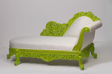 White & neon Green sofa couch 5'x 2.5' - GS Productions
