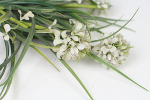 White & Green Artificial Flower Bunch/Plant 11" x 11" - GS Productions