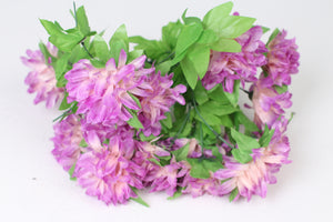 Purple, Pink & Green Artificial Bunch of Flowers 12" x 8" - GS Productions