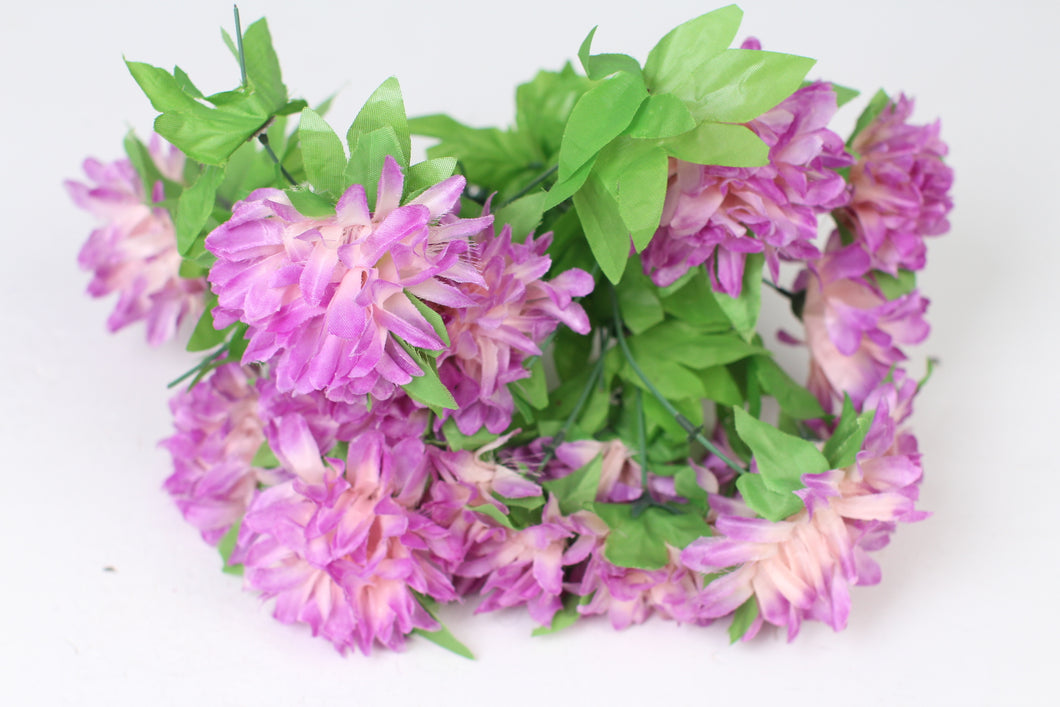 Purple, Pink & Green Artificial Bunch of Flowers 12