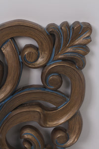 Dull gold & Blue finished fully carved Mirror 2.5'x2.5'ft - GS Productions