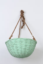 Load image into Gallery viewer, Sea Green Cane Hanging Basket 12&quot; x 19&quot; - GS Productions
