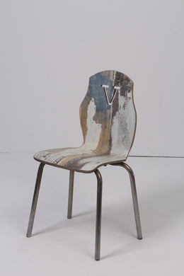 White & Blue contemporary chair 1.5'x 3'ft - GS Productions