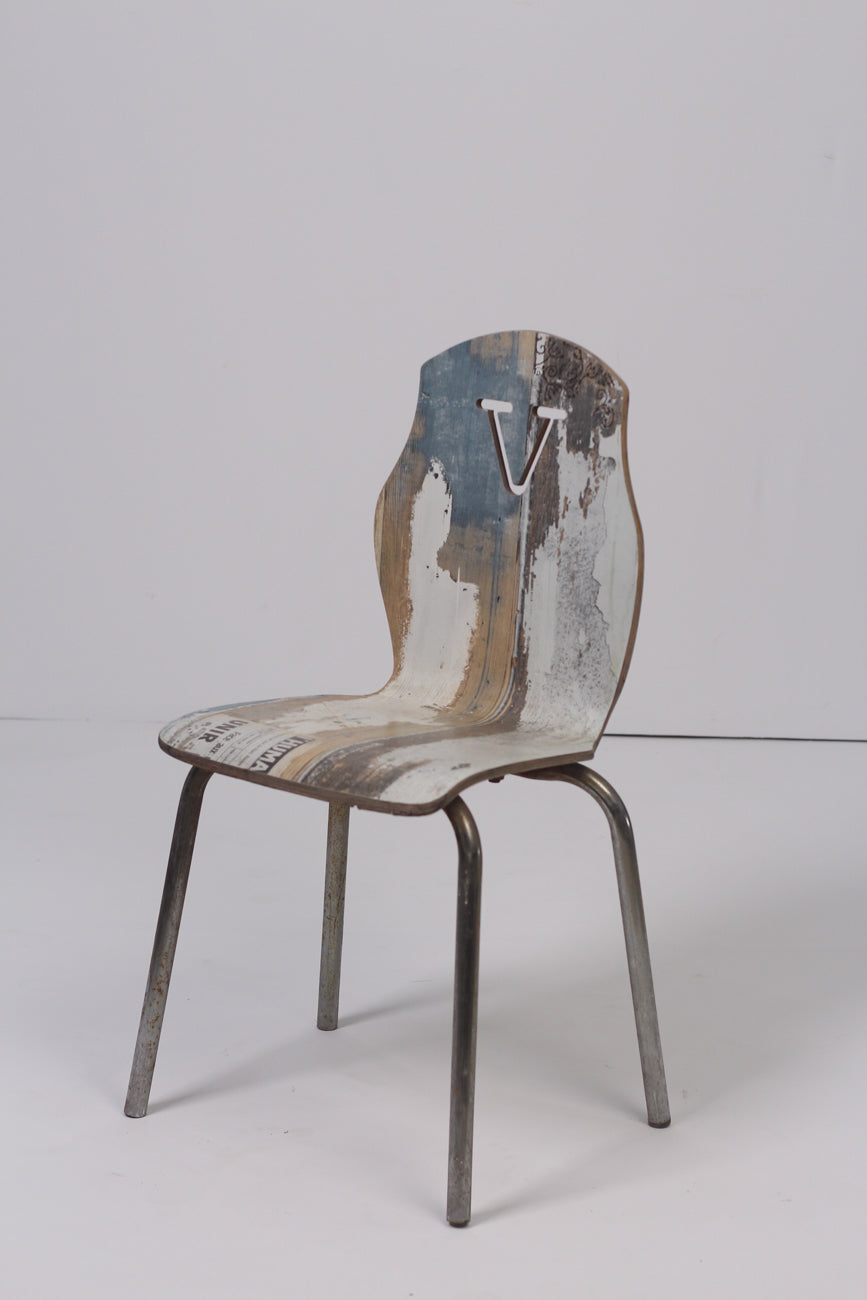 White & Blue contemporary chair 1.5'x 3'ft - GS Productions