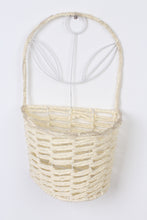 Load image into Gallery viewer, Set of 2 White &amp; Off-White Metal Wall Hanging Weaved Basket 6&quot; x 11&quot; - GS Productions
