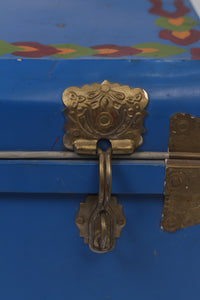 Blue & Gold hand painted Trunk 2.5' x 1'ft - GS Productions