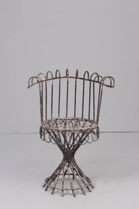 Weathered white & brown metal unique chair 1.5' x 3'ft - GS Productions