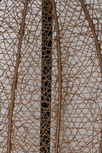 Beige & Black Swing Seat with Stand in Cane Rattan 3' x 7'ft - GS Productions
