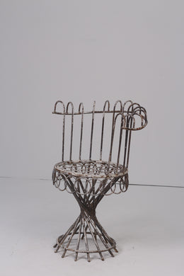 Weathered white & brown metal unique chair 1.5' x 3'ft - GS Productions