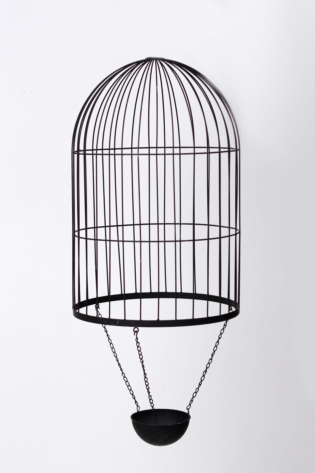 Black Hanging Cage Planter in Metal 18