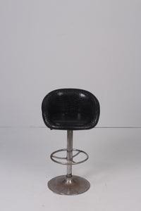 Set of 2 Black leather high stools 1' x3.5'ft - GS Productions