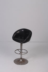 Set of 2 Black leather high stools 1' x3.5'ft - GS Productions