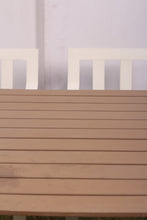 Load image into Gallery viewer, Set of 6 White &amp; brown outdoor Chairs &amp; Table - GS Productions
