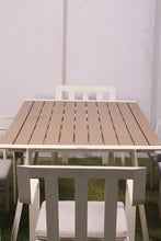 Load image into Gallery viewer, Set of 6 White &amp; brown outdoor Chairs &amp; Table - GS Productions
