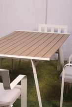 Load image into Gallery viewer, Set of 6 White &amp; brown outdoor Chairs &amp; Table - GS Productions
