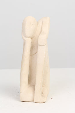 Off-White Abstract Sculpture in Plaster Stone 4.5
