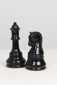 Black Ceramic Chess Pieces/Decoration Pieces 5" x 7" - GS Productions
