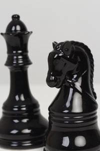 Black Ceramic Chess Pieces/Decoration Pieces 5" x 7" - GS Productions