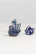 Load image into Gallery viewer, Artisan Hand Painted Ceramic Sparrows Bird in Tones of Blue - GS Productions
