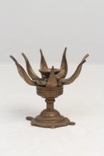Load image into Gallery viewer, Dull Gold Real Antique Brass Lotus Candle Stand 8&quot; x 12&quot; - GS Productions
